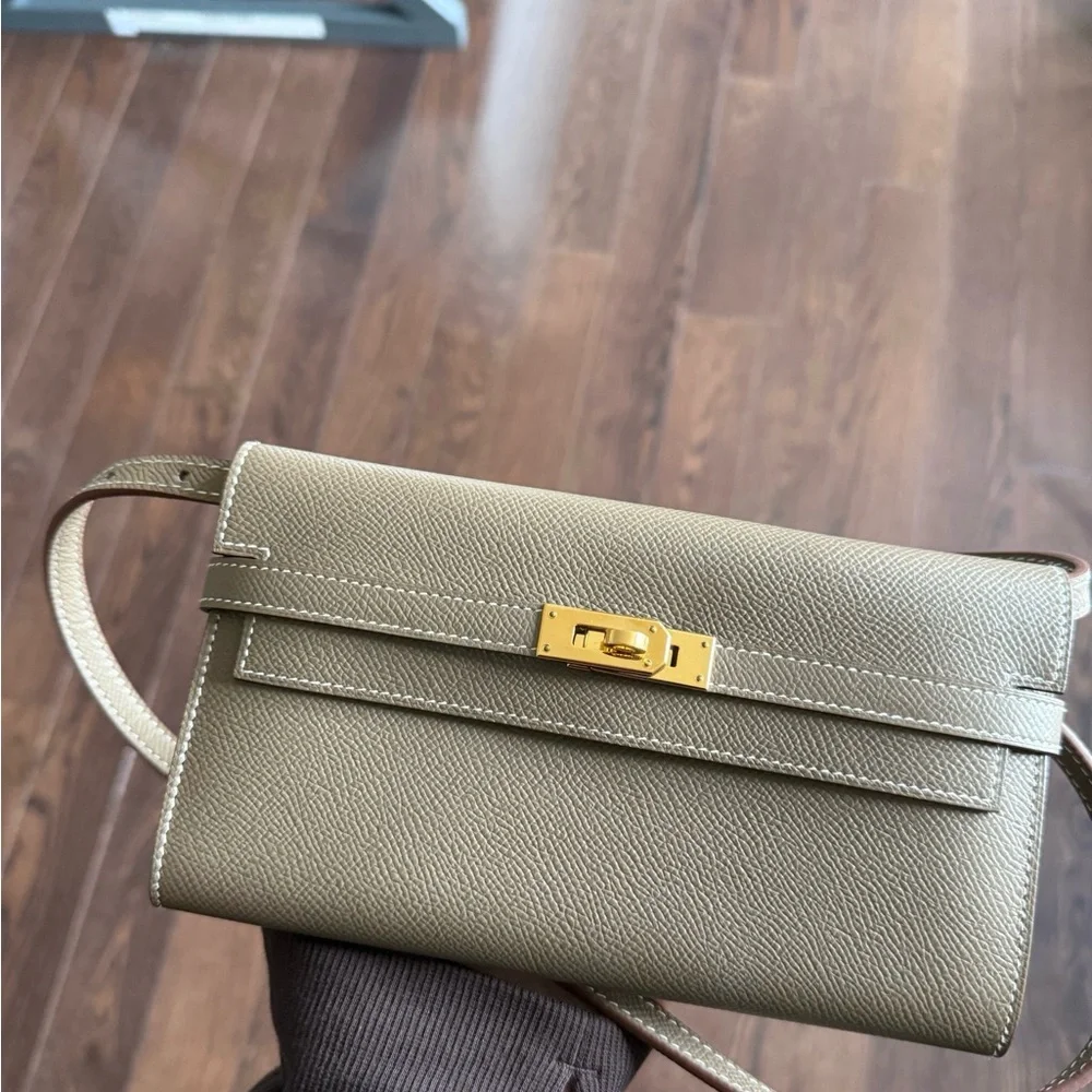 SOLD | Hermes Etoupe Kelly long wallet with belt - Picture 4 of 4